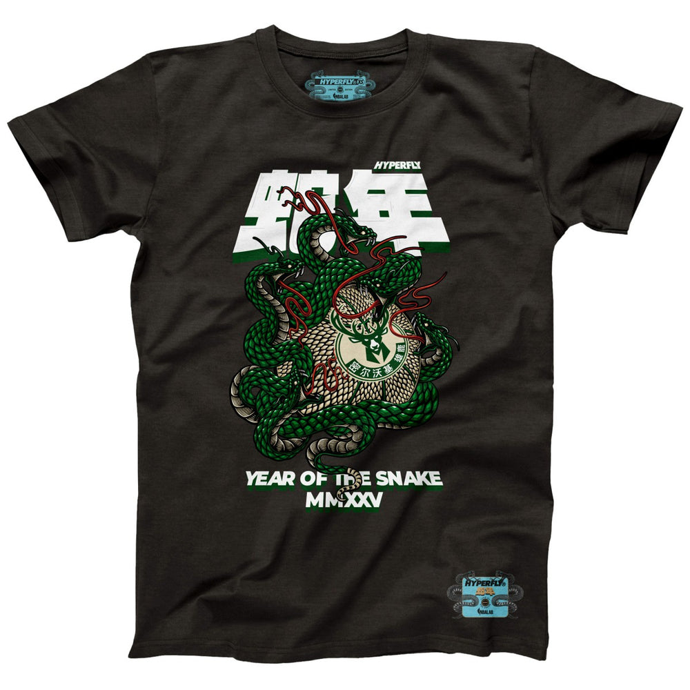 Milwaukee Bucks NBALab x Hyperfly Unisex Year of the Snake Lunar New Year Collection T-Shirt Heather Black - NBA