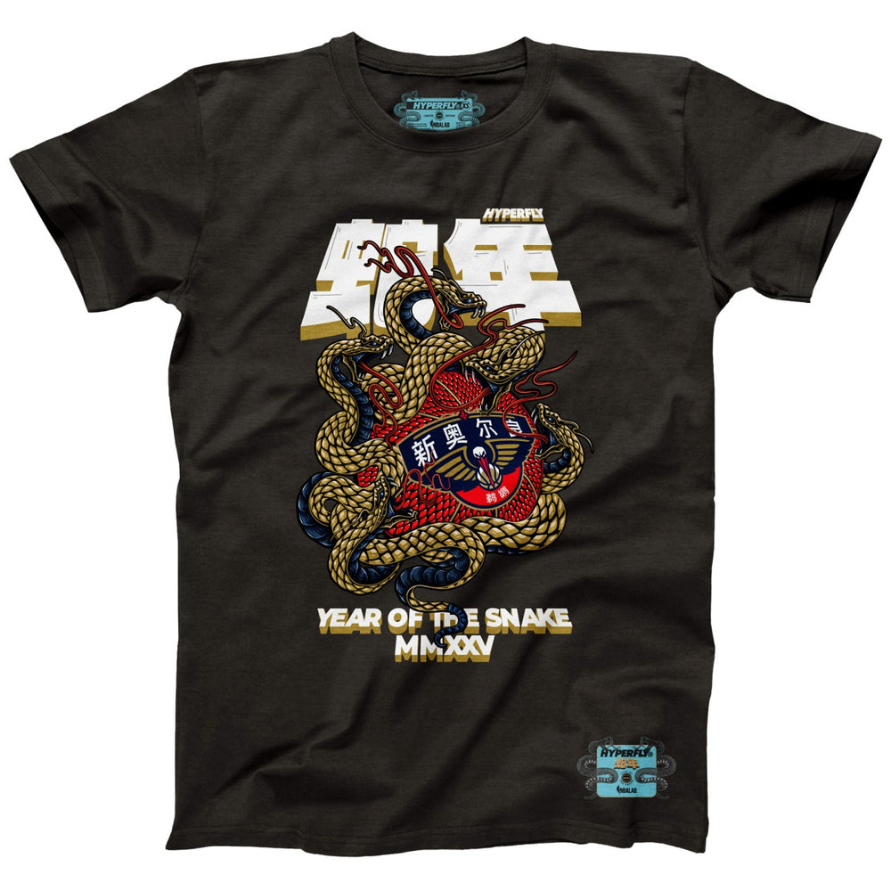New Orleans Pelicans NBALab x Hyperfly Unisex Year of the Snake Lunar New Year Collection T-Shirt Heather Black - NBA
