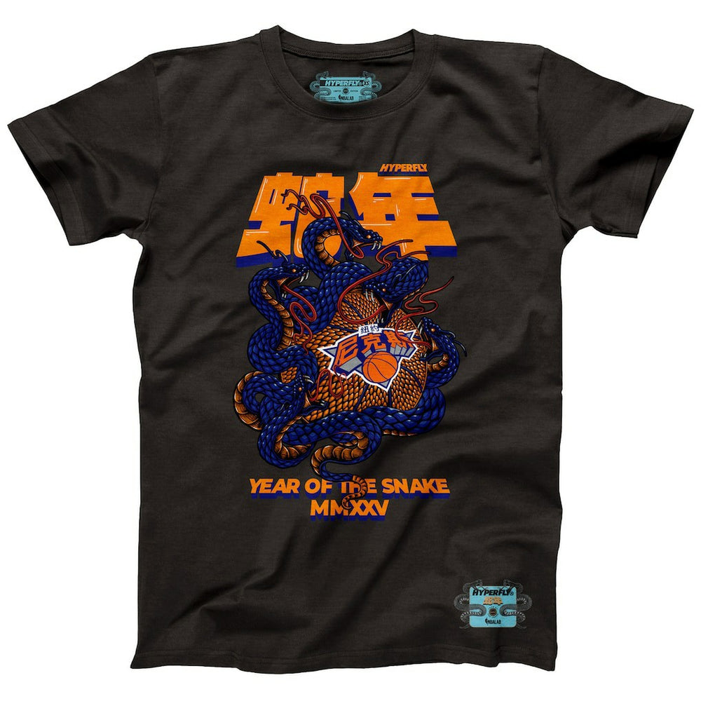 New York Knicks NBALab x Hyperfly Unisex Year of the Snake Lunar New Year Collection T-Shirt Heather Black - NBA