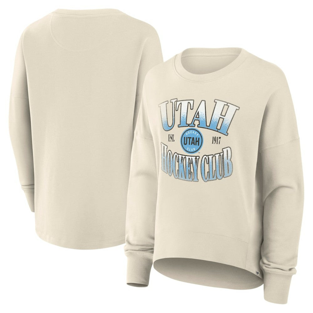 Utah Hockey Club Fanatics Women's Oversized Slice Pullover Sweatshirt - Cream - NHL