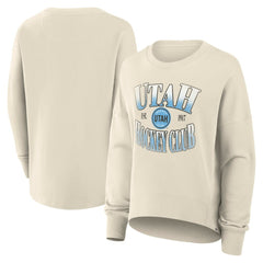 Utah Hockey Club Fanatics Women's Oversized Slice Pullover Sweatshirt - Cream - NHL