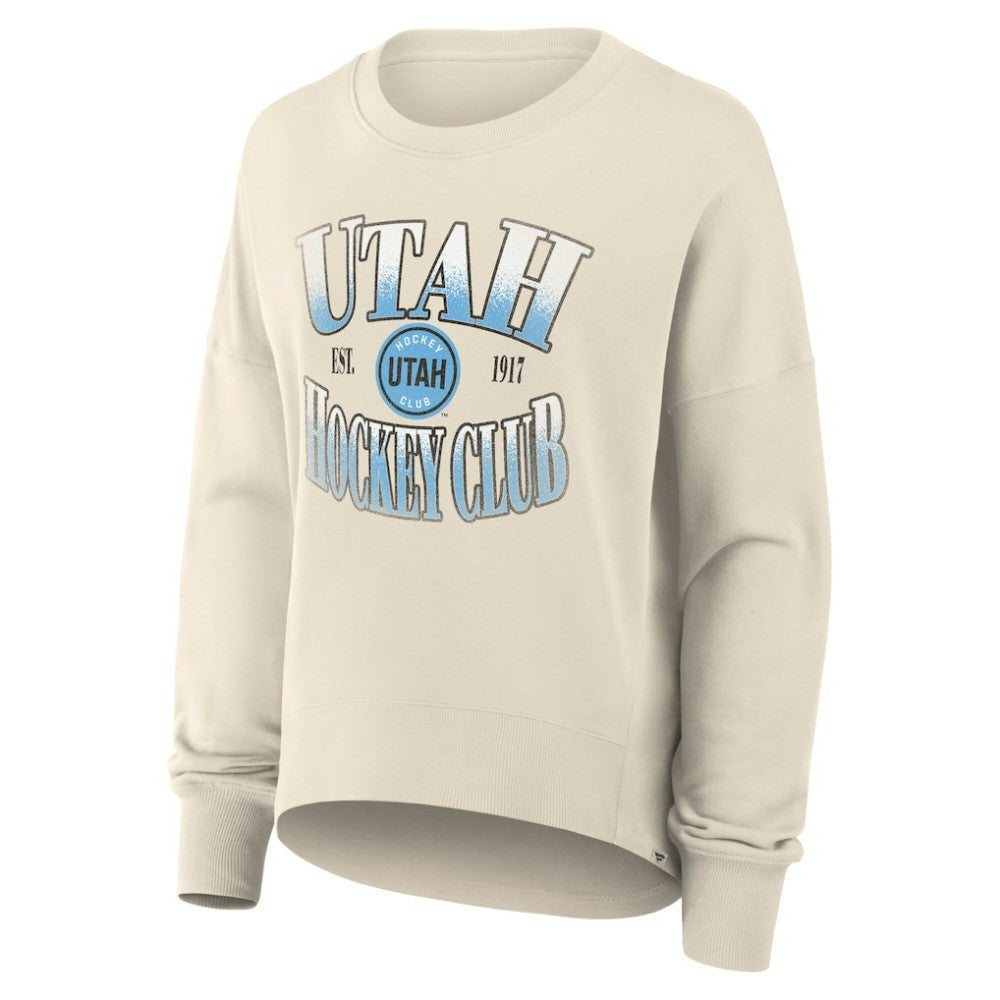 Utah Hockey Club Fanatics Women's Oversized Slice Pullover Sweatshirt - Cream - NHL