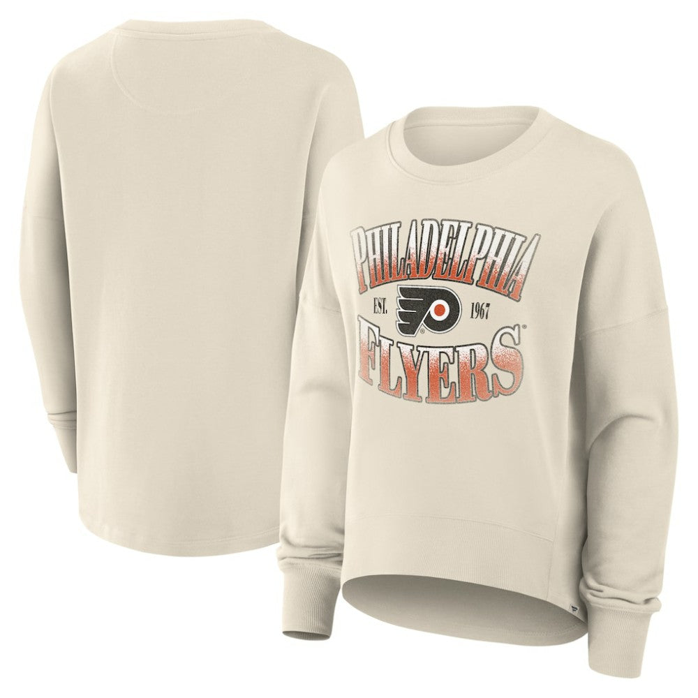 Philadelphia Flyers Fanatics Women's Oversized Slice Pullover Sweatshirt - Cream - NHL