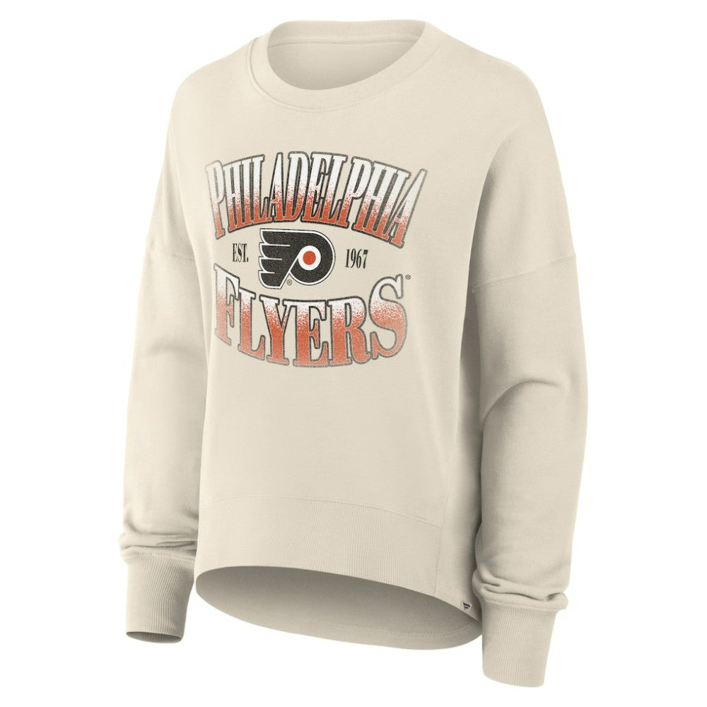 Philadelphia Flyers Fanatics Women's Oversized Slice Pullover Sweatshirt - Cream - NHL
