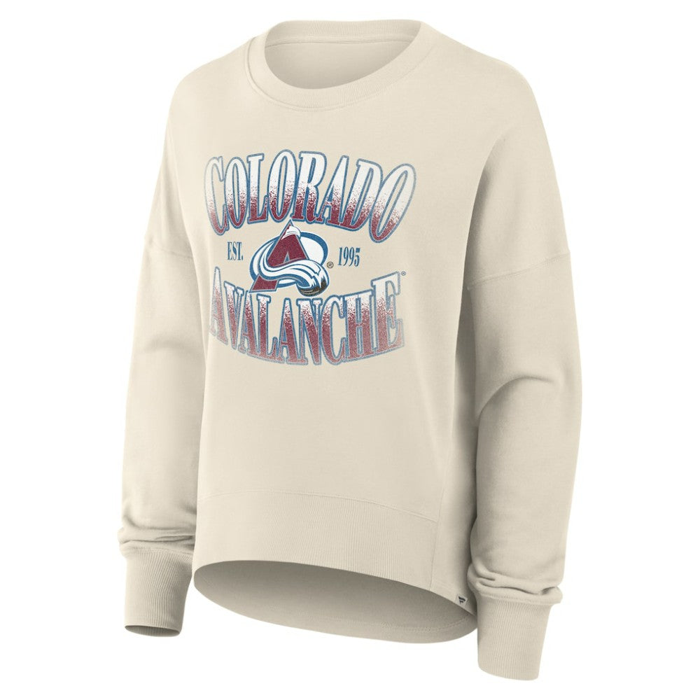 Colorado Avalanche Fanatics Women's Oversized Slice Pullover Sweatshirt - Cream - NHL