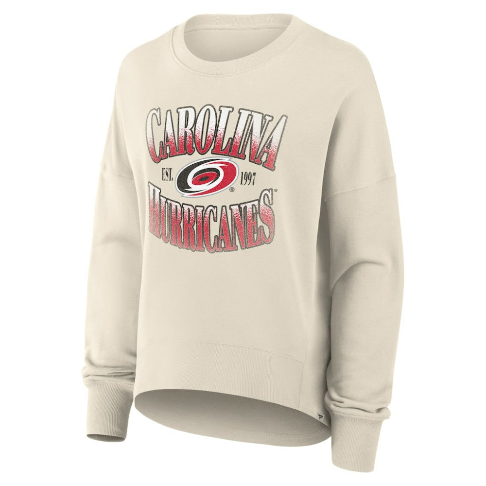 Carolina Hurricanes Fanatics Women's Oversized Slice Pullover Sweatshirt - Cream - NHL