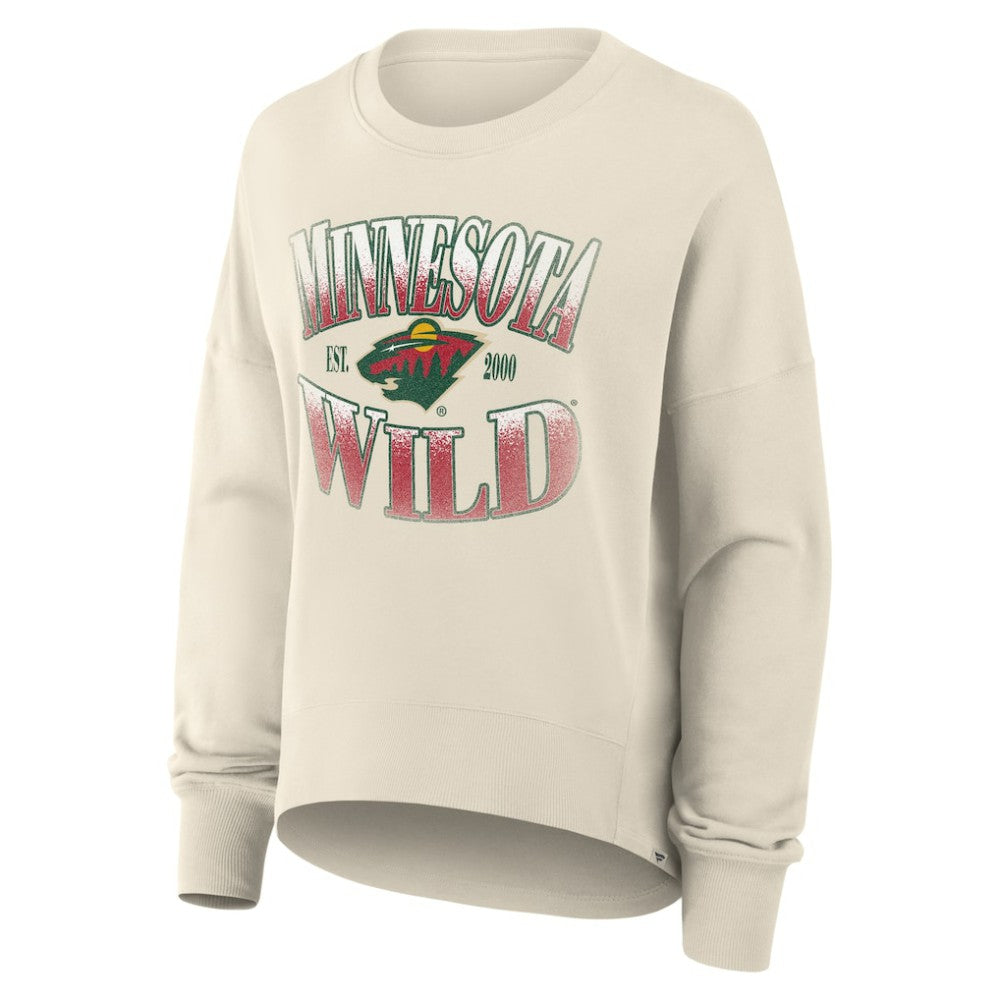 Minnesota Wild Fanatics Women's Oversized Slice Pullover Sweatshirt - Cream - NHL