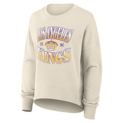 Los Angeles Kings Fanatics Women's Oversized Vintage Slice Pullover Sweatshirt - Cream - NHL