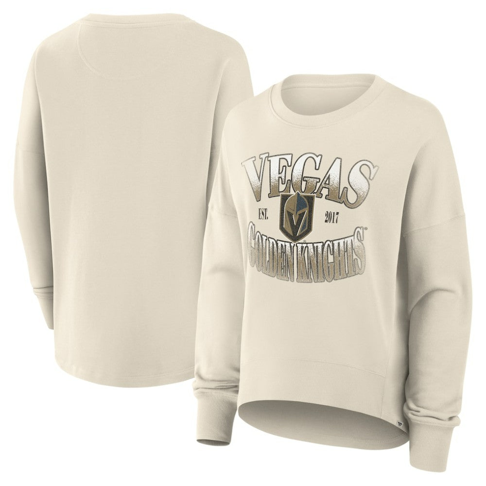 Vegas Golden Knights Fanatics Women's Oversized Slice Pullover Sweatshirt - Cream - NHL