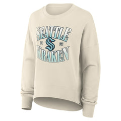 Seattle Kraken Fanatics Women's Oversized Slice Pullover Sweatshirt - Cream - NHL