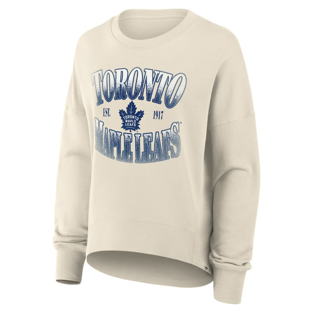 Toronto Maple Leafs Fanatics Women's Oversized Slice Pullover Sweatshirt - Cream - NHL