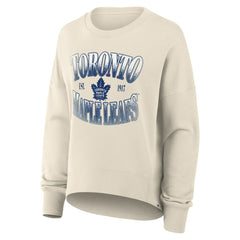 Toronto Maple Leafs Fanatics Women's Oversized Slice Pullover Sweatshirt - Cream - NHL