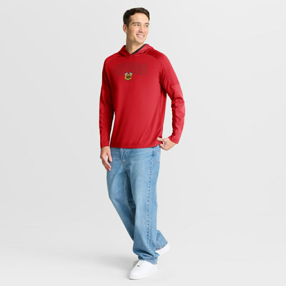 Chicago Blackhawks Fanatics Penalty Shot Long Sleeve Hoodie T-Shirt - Red - NHL