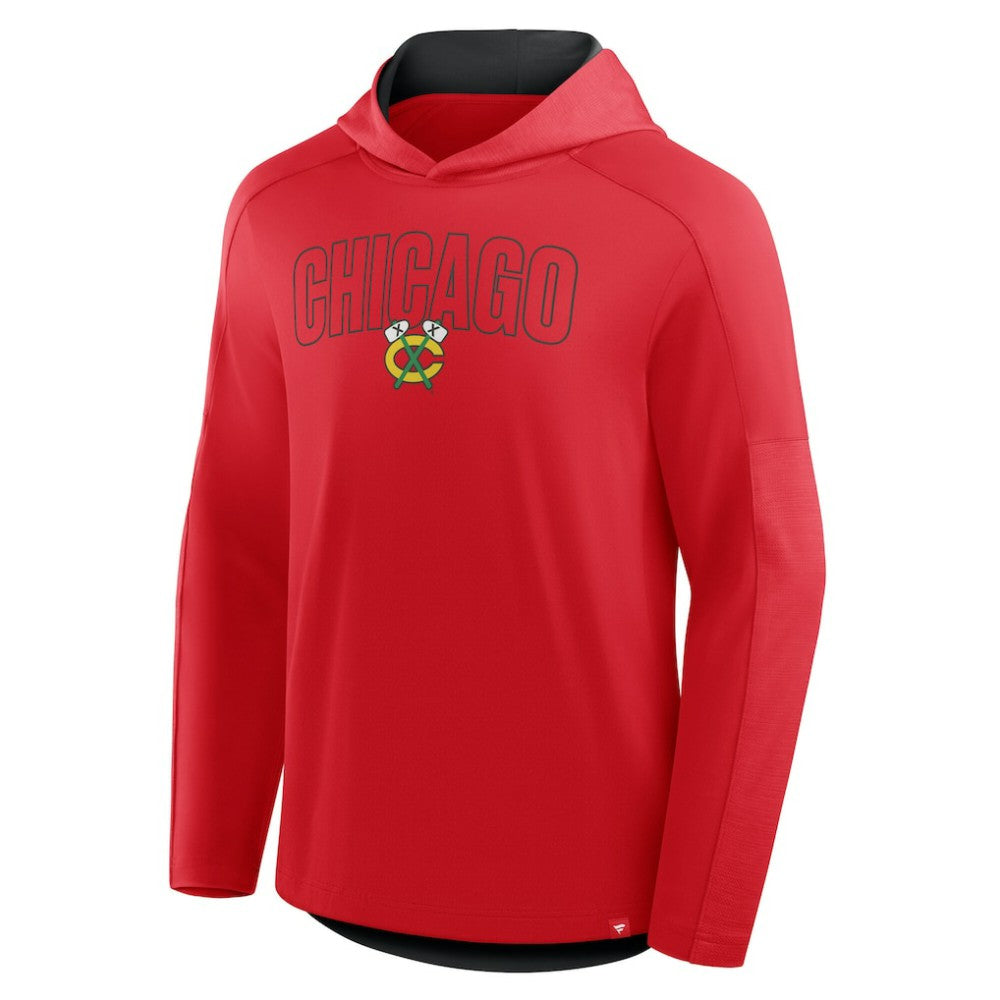 Chicago Blackhawks Fanatics Penalty Shot Long Sleeve Hoodie T-Shirt - Red - NHL