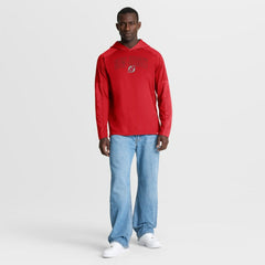 New Jersey Devils Fanatics Penalty Shot Long Sleeve Hoodie T-Shirt - Red - NHL