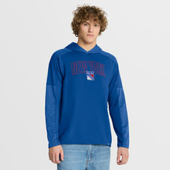 New York Rangers Fanatics Penalty Shot Long Sleeve Hoodie T-Shirt - Blue - NHL