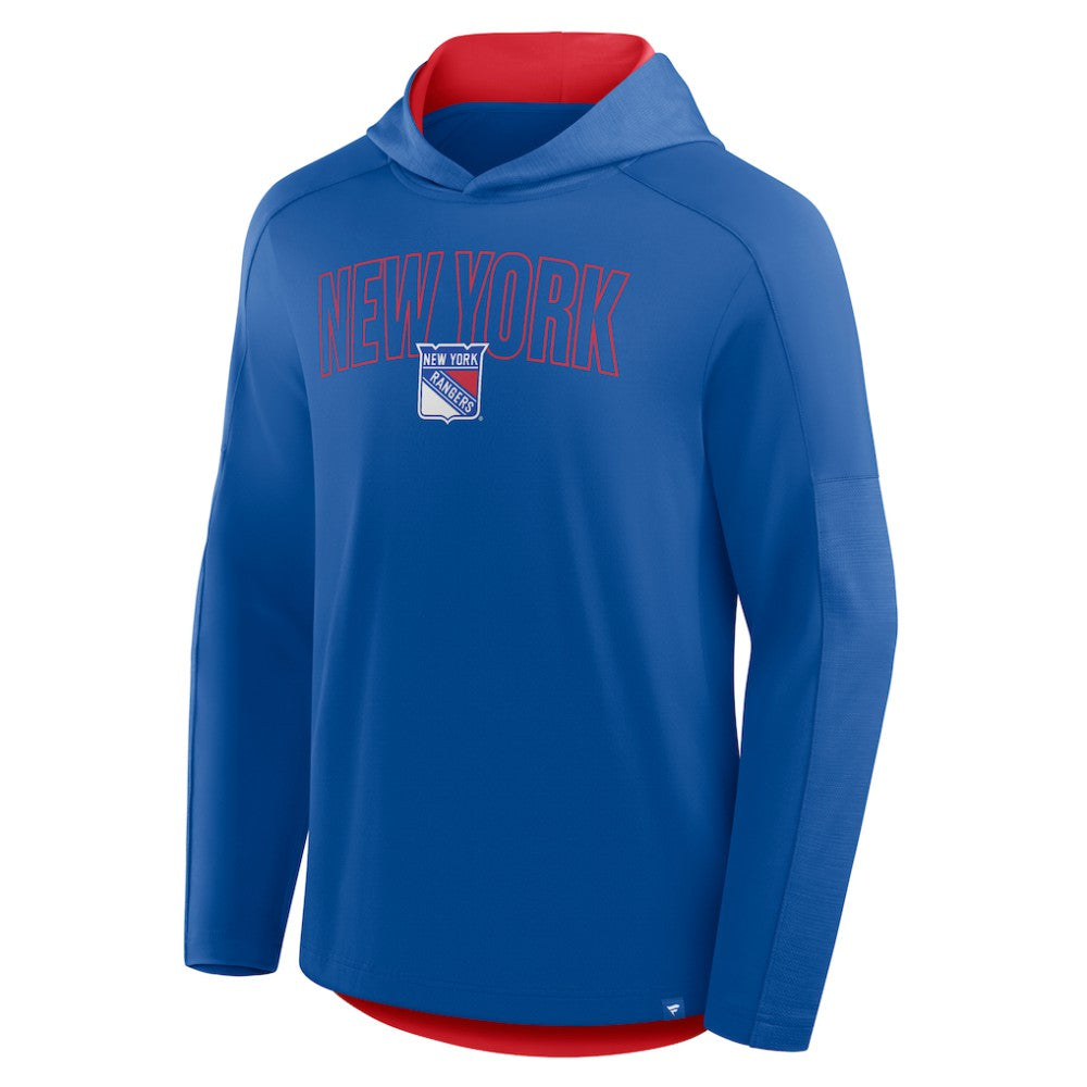 New York Rangers Fanatics Penalty Shot Long Sleeve Hoodie T-Shirt - Blue - NHL