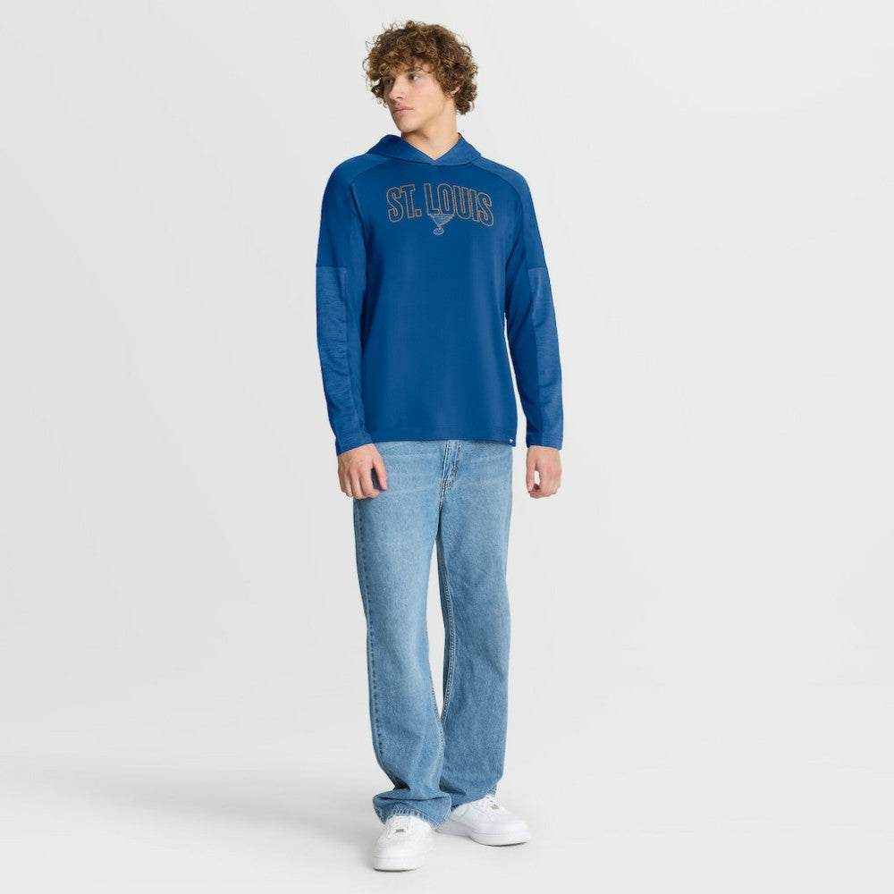 St. Louis Blues Fanatics Penalty Shot Long Sleeve Hoodie T-Shirt - Blue - NHL