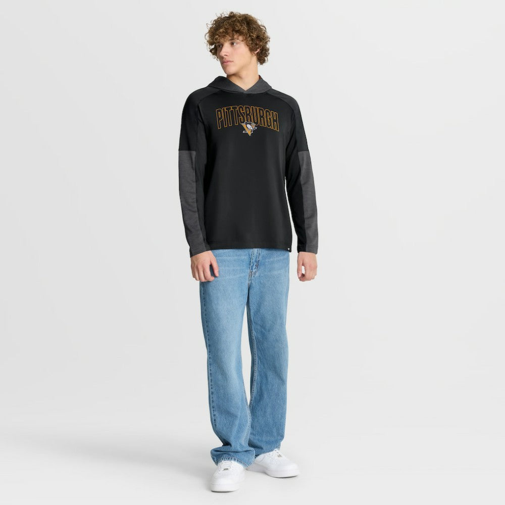 Pittsburgh Penguins Fanatics Penalty Shot Long Sleeve Hoodie T-Shirt - Black - NHL