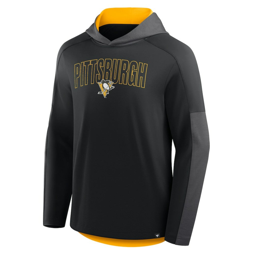 Pittsburgh Penguins Fanatics Penalty Shot Long Sleeve Hoodie T-Shirt - Black - NHL