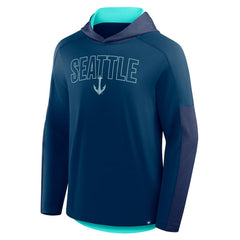 Seattle Kraken Fanatics Penalty Shot Long Sleeve Hoodie T-Shirt - Deep Sea Blue - NHL