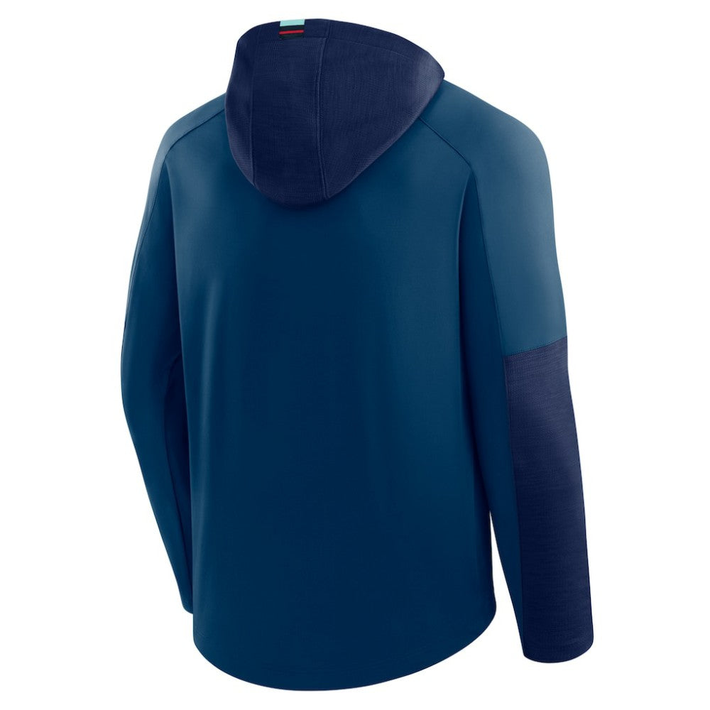 Seattle Kraken Fanatics Penalty Shot Long Sleeve Hoodie T-Shirt - Deep Sea Blue - NHL