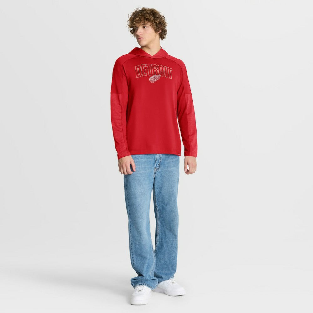 Detroit Red Wings Fanatics Penalty Shot Long Sleeve Hoodie T-Shirt - Red - NHL
