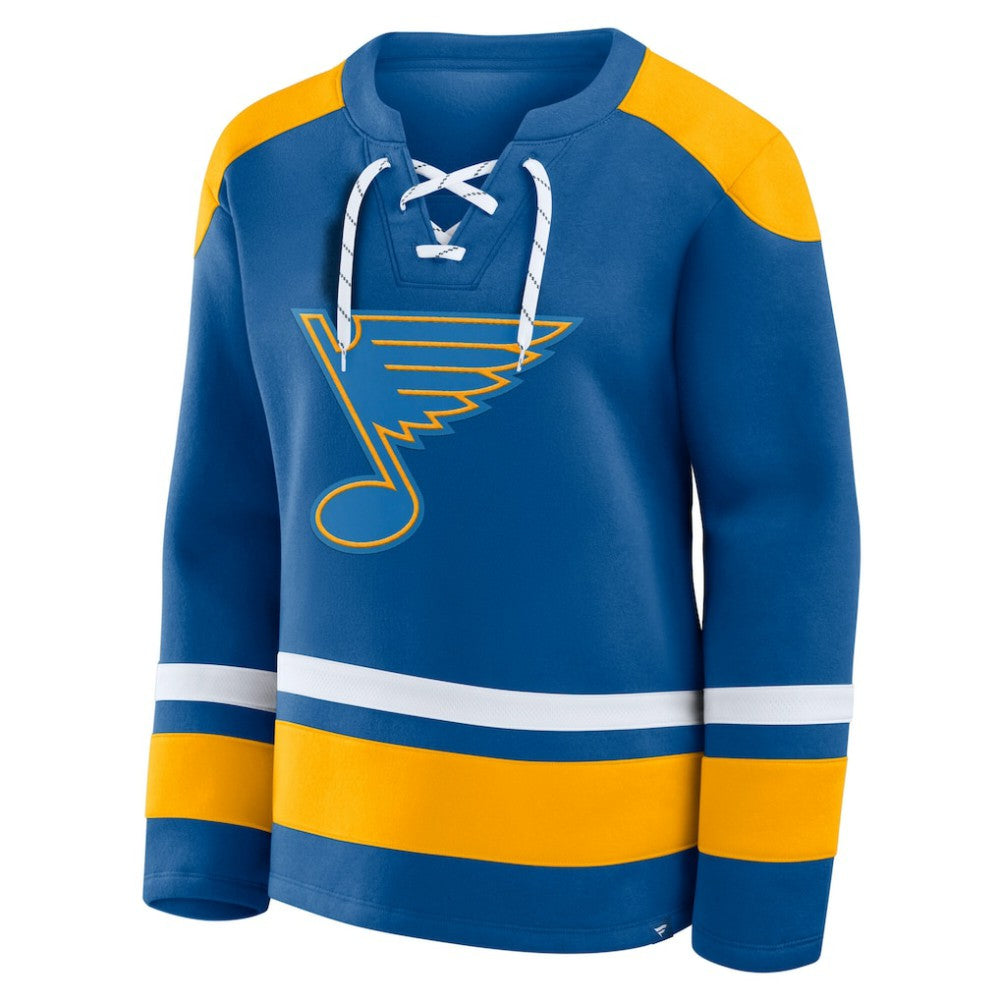 St. Louis Blues Fanatics Women's Icing Long Sleeve Lace Up Sweatshirt - Blue - NHL