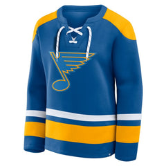 St. Louis Blues Fanatics Women's Icing Long Sleeve Lace Up Sweatshirt - Blue - NHL