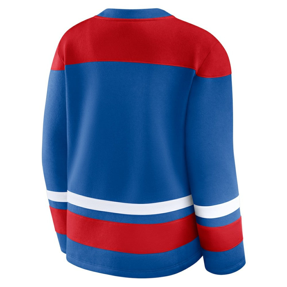 New York Rangers Fanatics Women's Icing Long Sleeve Lace Up Sweatshirt - Blue - NHL