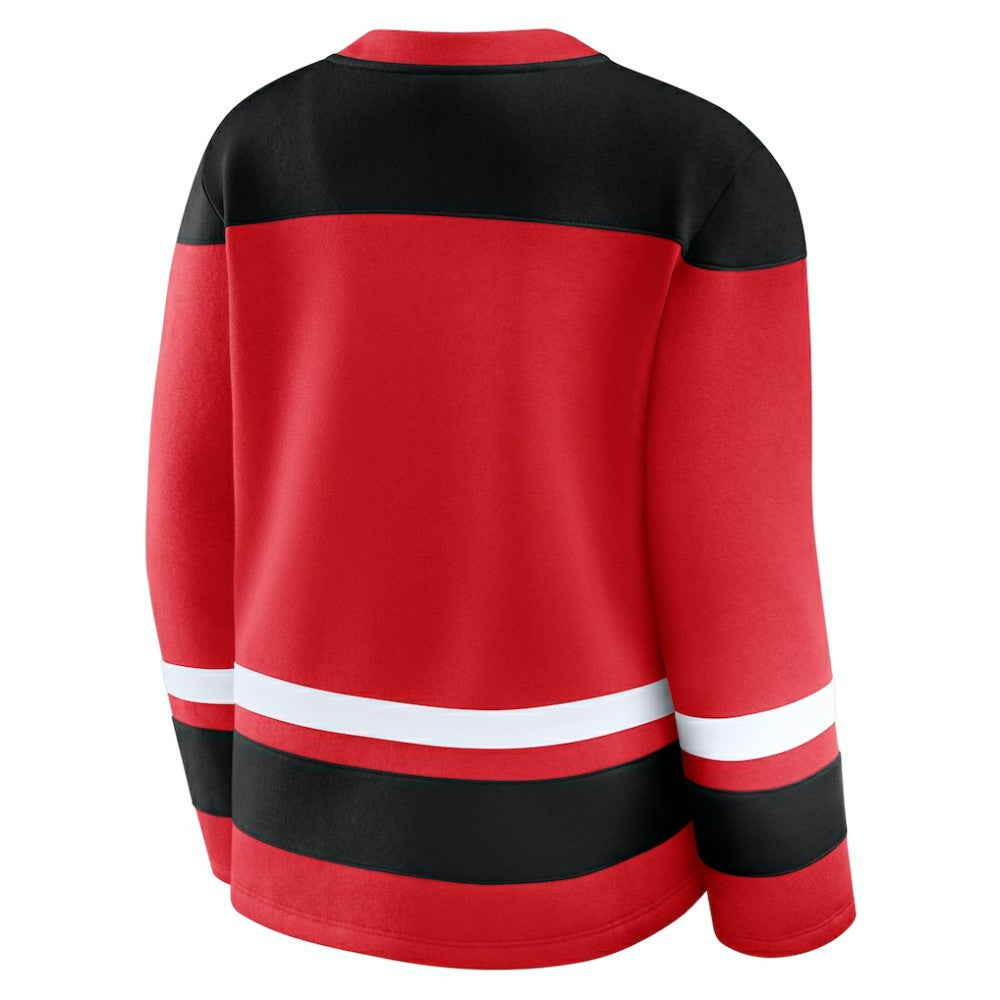 Chicago Blackhawks Fanatics Women's Icing Long Sleeve Lace Up Sweatshirt - Athletic Red - NHL