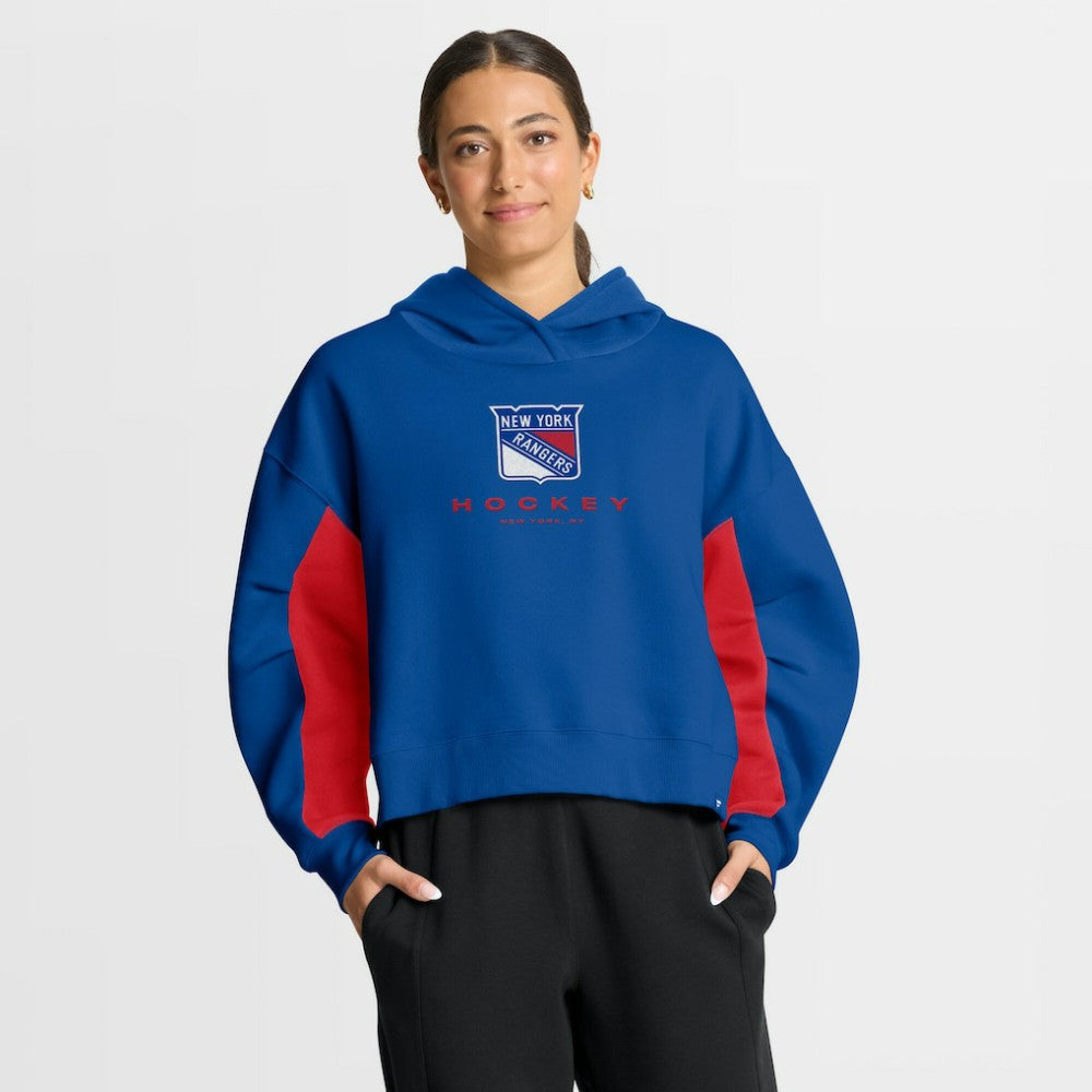New York Rangers Fanatics Women's Back Check Boxy Hoodie - Blue - NHL