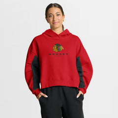 Chicago Blackhawks Fanatics Women's Back Check Boxy Hoodie - Red - NHL
