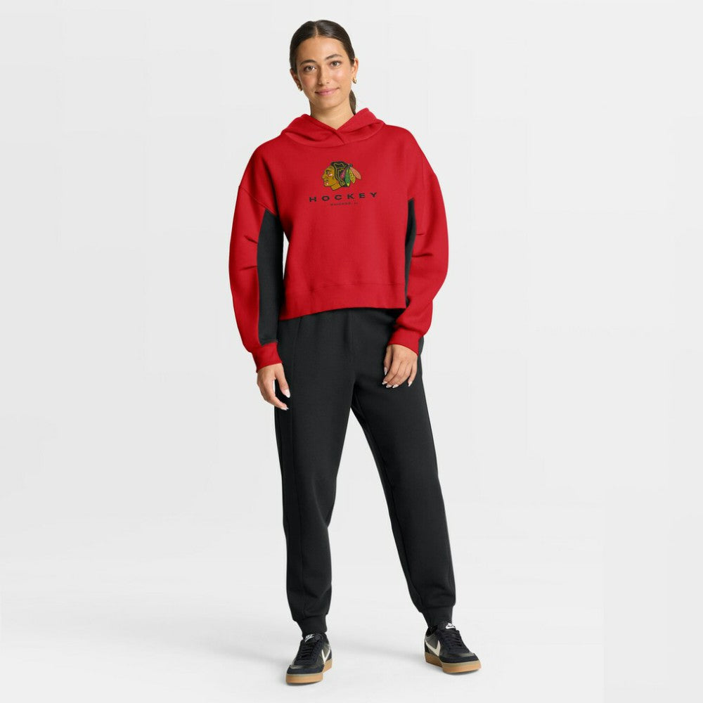 Chicago Blackhawks Fanatics Women's Back Check Boxy Hoodie - Red - NHL