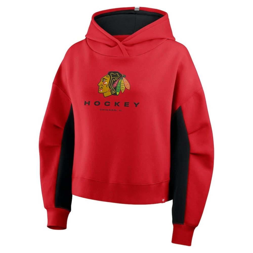 Chicago Blackhawks Fanatics Women's Back Check Boxy Hoodie - Red - NHL