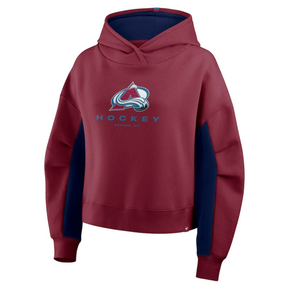 Colorado Avalanche Fanatics Women's Back Check Boxy Hoodie - Burgundy - NHL