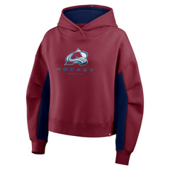 Colorado Avalanche Fanatics Women's Back Check Boxy Hoodie - Burgundy - NHL