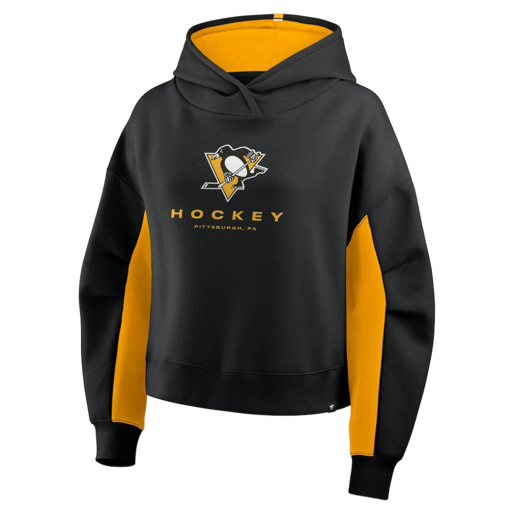 Pittsburgh Penguins Fanatics Women's Back Check Boxy Hoodie - Black - NHL