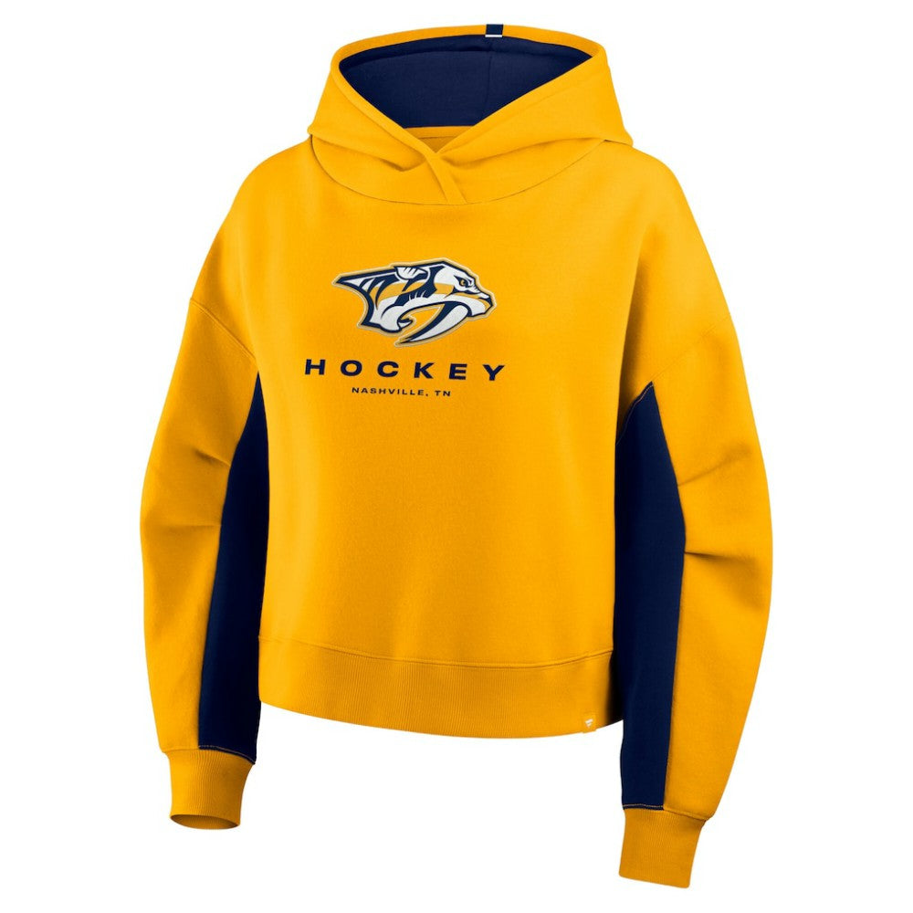 Nashville Predators Fanatics Women's Back Check Boxy Hoodie - Gold - NHL