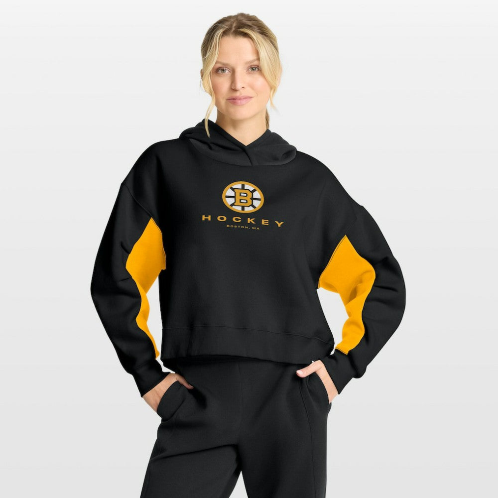 Boston Bruins Fanatics Women's Back Check Boxy Hoodie - Black - NHL