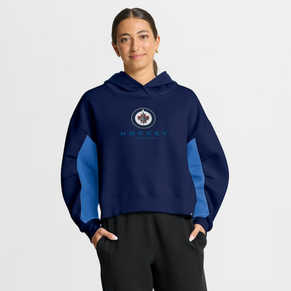 Winnipeg Jets Fanatics Women's Back Check Boxy Hoodie - Navy - NHL