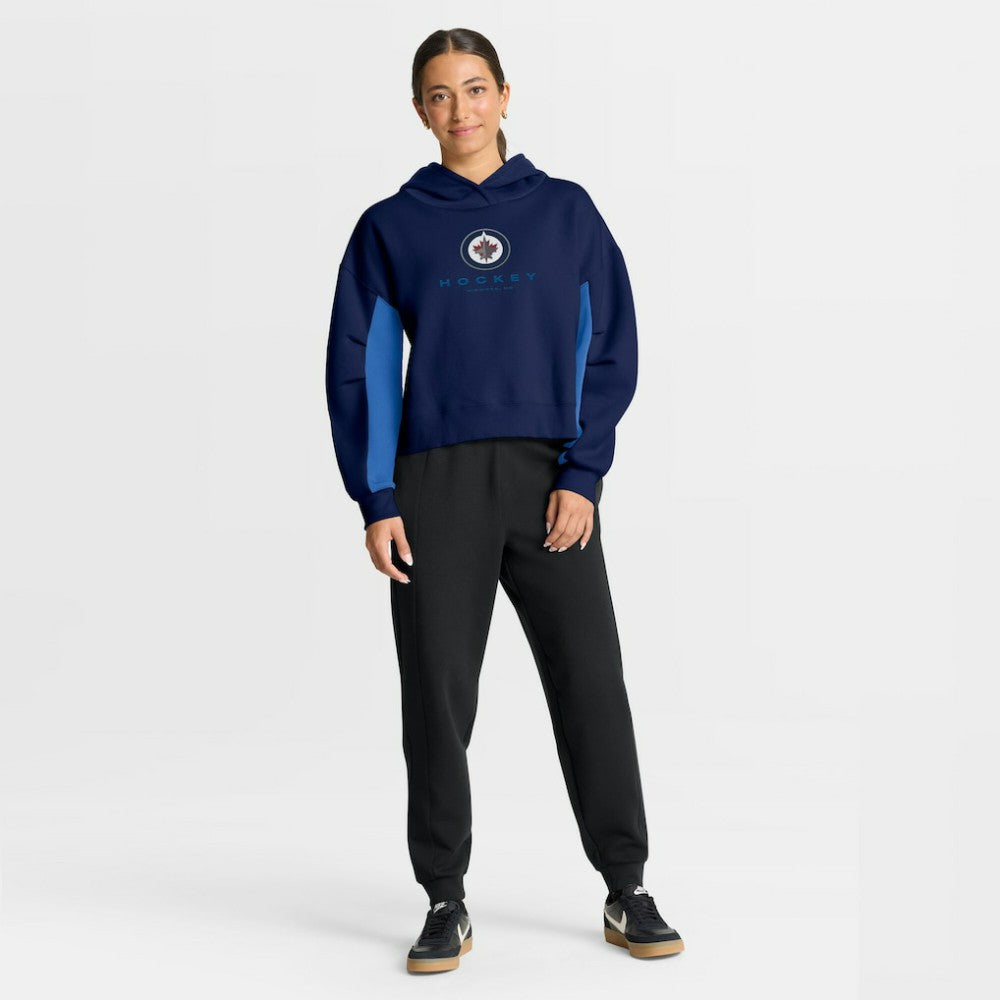 Winnipeg Jets Fanatics Women's Back Check Boxy Hoodie - Navy - NHL