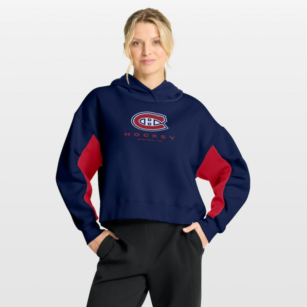 Montreal Canadiens Fanatics Women's Back Check Boxy Hoodie - Navy - NHL