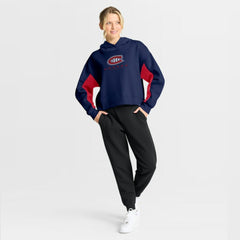 Montreal Canadiens Fanatics Women's Back Check Boxy Hoodie - Navy - NHL