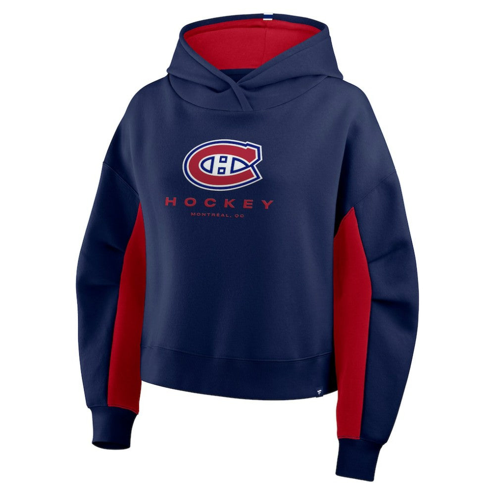 Montreal Canadiens Fanatics Women's Back Check Boxy Hoodie - Navy - NHL