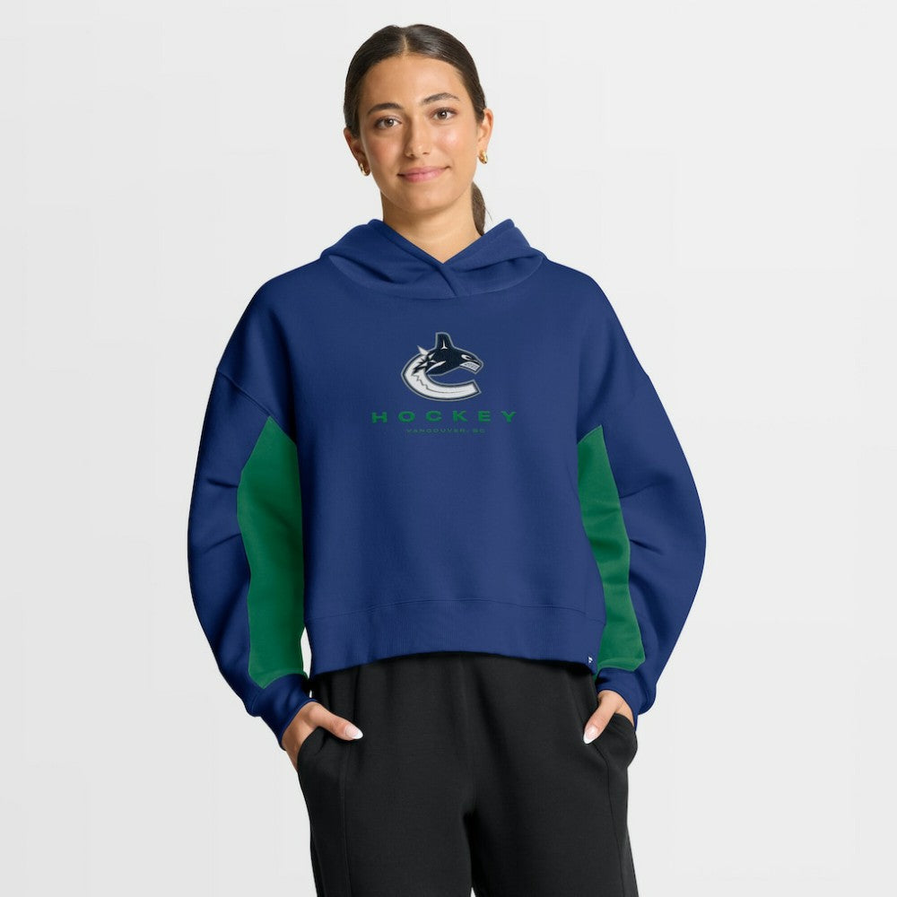 Vancouver Canucks Fanatics Women's Back Check Boxy Hoodie - Blue - NHL
