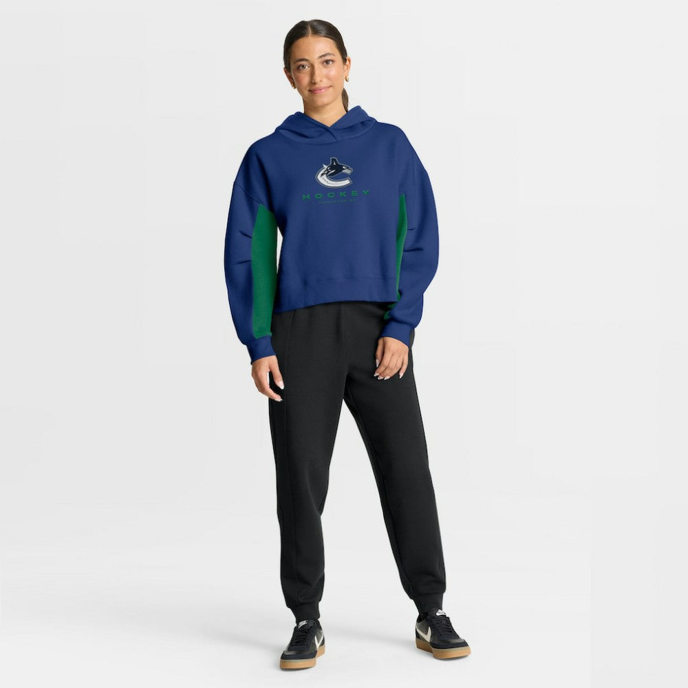Vancouver Canucks Fanatics Women's Back Check Boxy Hoodie - Blue - NHL