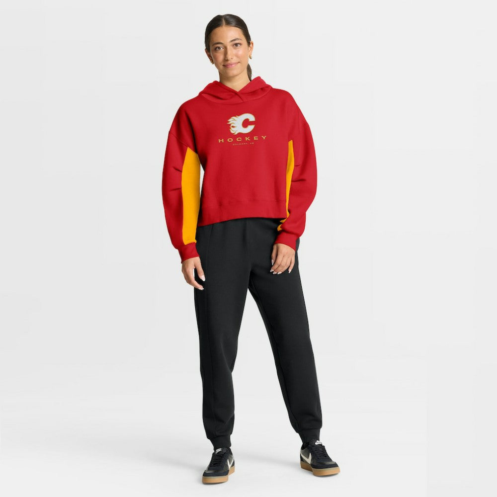 Calgary Flames Fanatics Women's Back Check Boxy Hoodie - Red - NHL