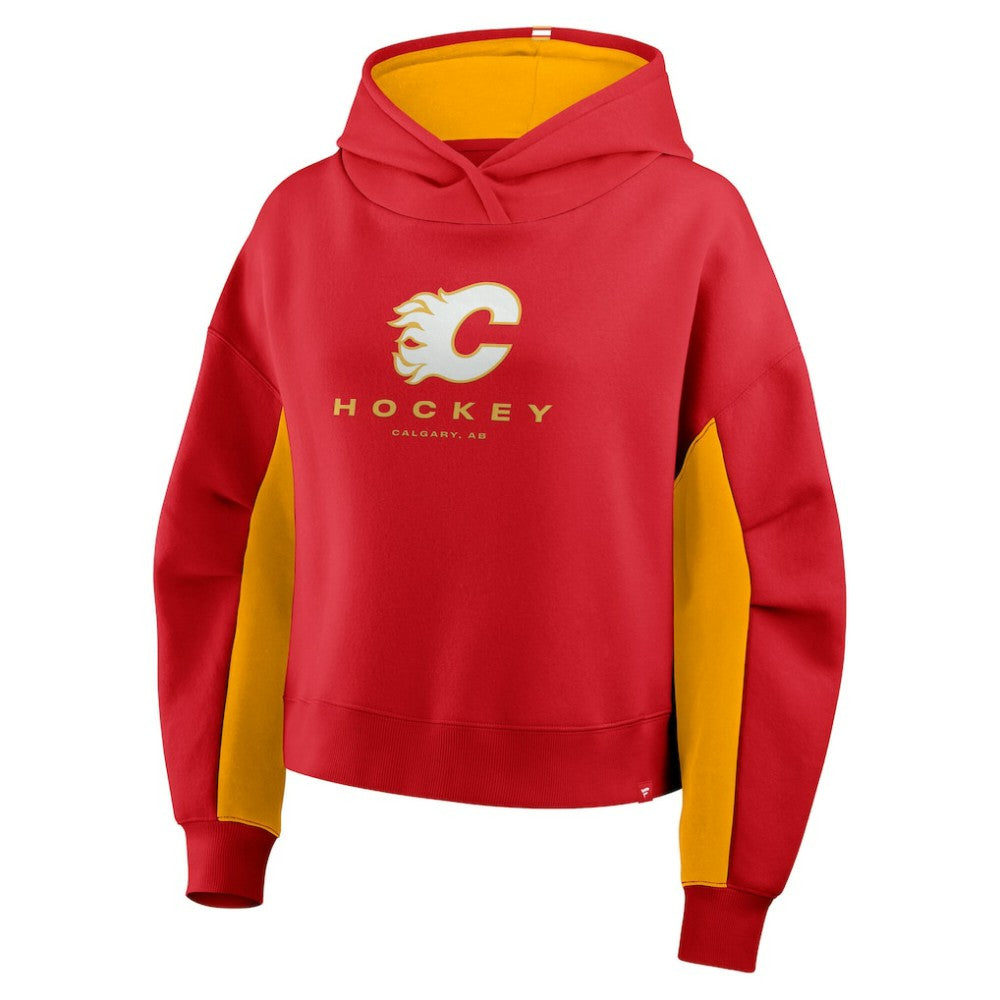 Calgary Flames Fanatics Women's Back Check Boxy Hoodie - Red - NHL