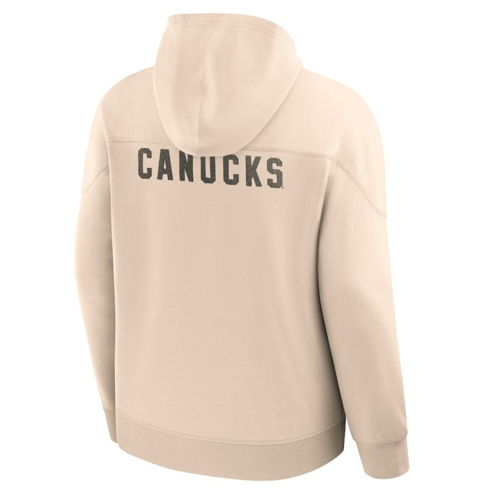 Vancouver Canucks Fanatics Vintage Hoodie - Cream - NHL